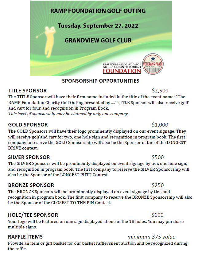 Charity Golf Tournament Sponsorship