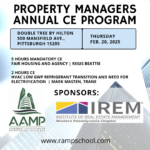 Property Managers Continuing Education Program (Mandatory CE plus Refrigerant Transition | Thursday, Feb. 20, 2025 | 8 AM - 4 PM